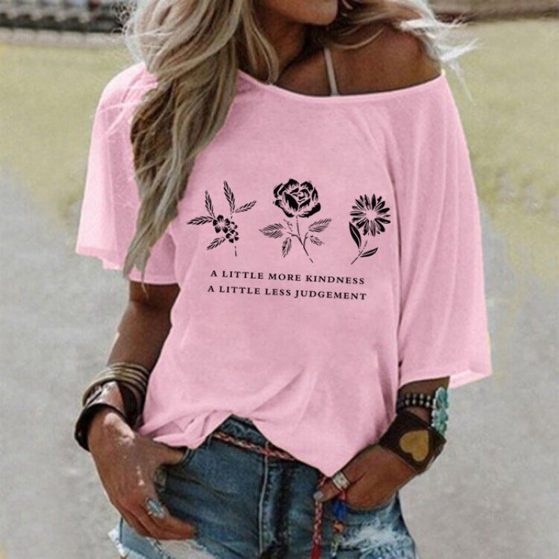 Damen Boho T-Shirt Floralmuster Eveloria