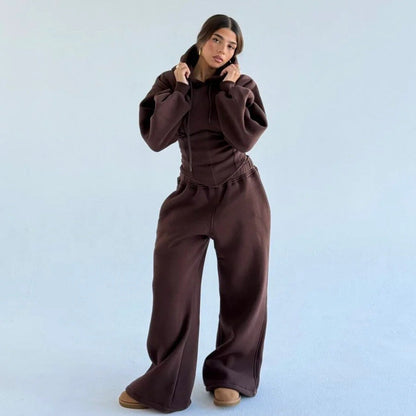 Damen Oversized Hoodie Lässig Weite Bund Grau Eveloria