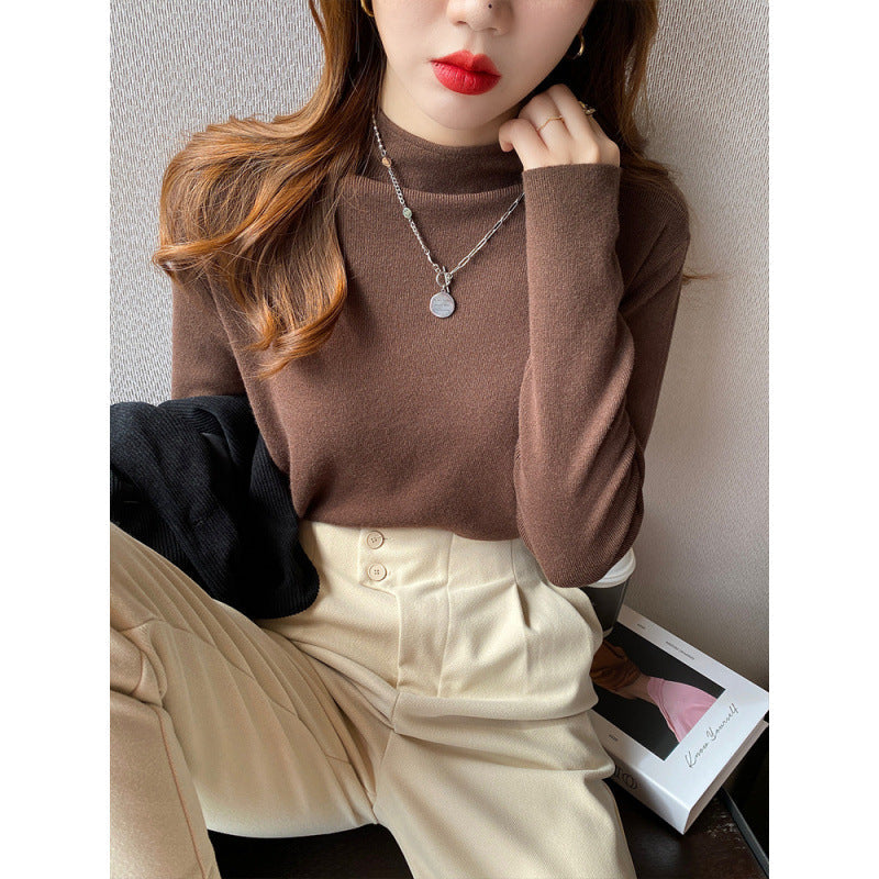 Damen Strickpullover Stehkragen Weich Eveloria