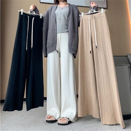 Damen Weite Hose Elastischer Bund Bequem Eveloria
