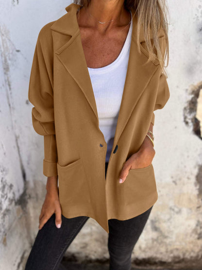 Damen Oversized Blazerjacke mit Taschen