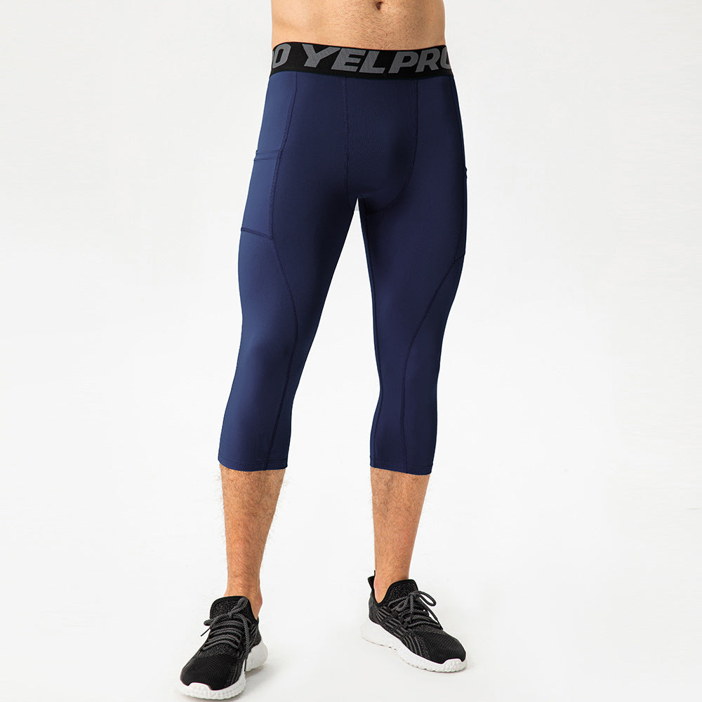 Herren Sportleggings Kompressions Atmungsaktives Mesh