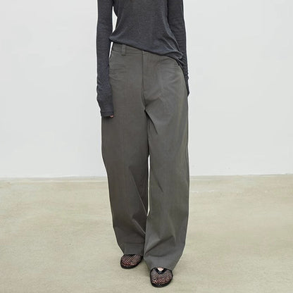 Damen High-Waist-Hose Weite Passform Strukturiert Eveloria
