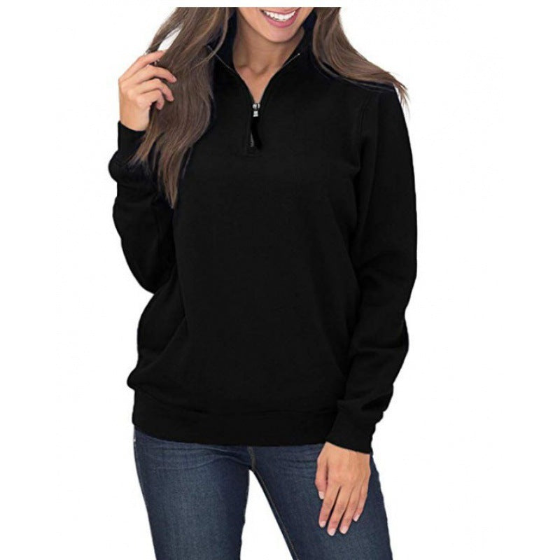 Damen Fleecepullover Stehkragen Reißverschluss Eveloria