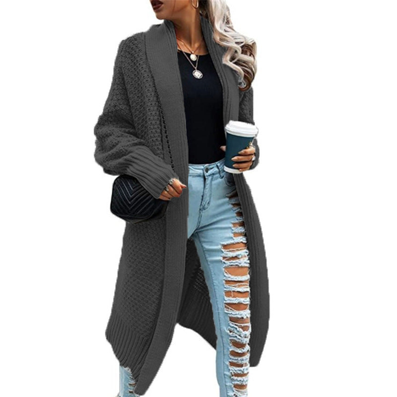 Damen Cardigan Grobstrick Lässiger Schnitt Elegante Maschenstruktur
