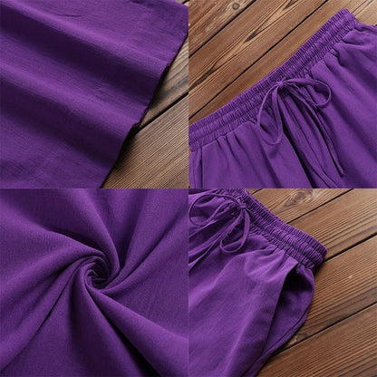 Damen Leinenhosen Weit Evelyn