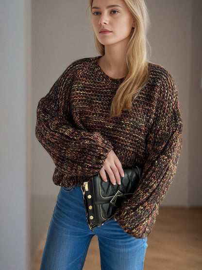 Damen Strickpullover Weit Schnitt Elegante Ärmel Eveloria