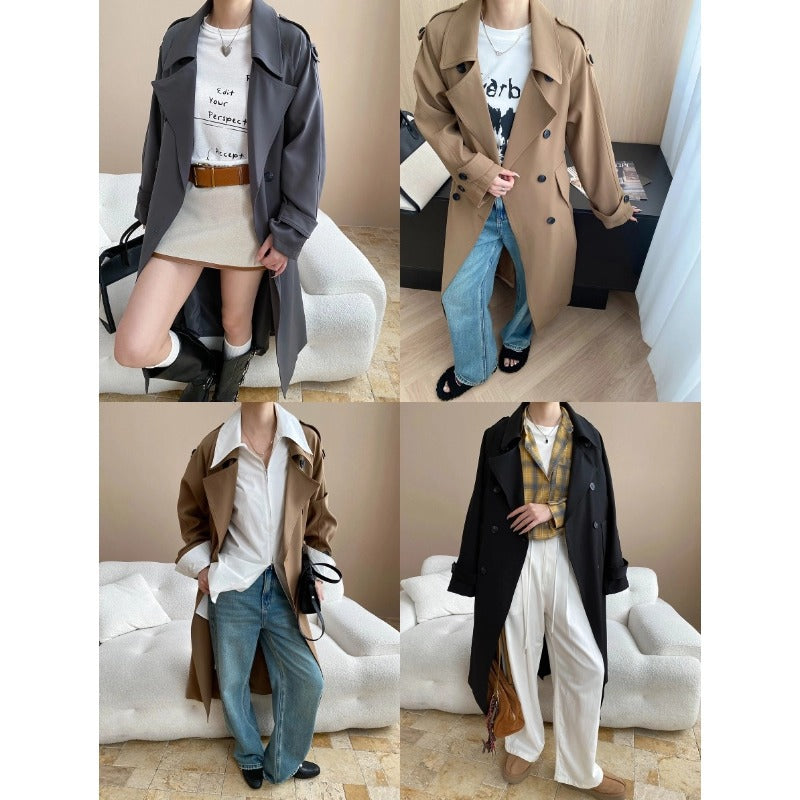 Damen Trenchcoat Elegant Vielseitig Eveloria