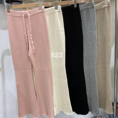 Damen Strickhose Weit Elastischer Bund Bequem Eveloria