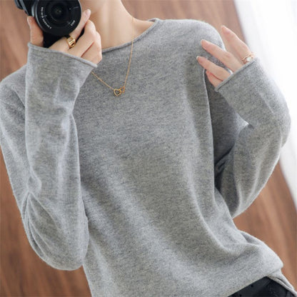 Damen Pullover Weich V-Ausschnitt Eveloria