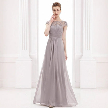 Damen Abendkleid Feine Spitze Fließender Rock Eveloria