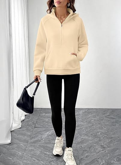 Damen Hoodie Kordelzug Sportlich Eveloria