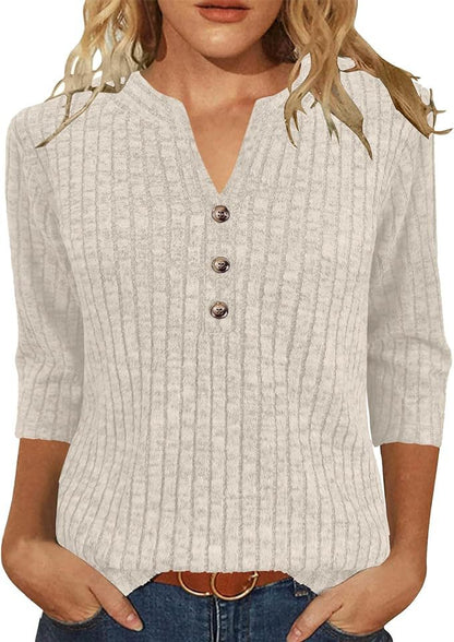 Damen Strickpullover Rippenmuster mit Knopfverschluss Anthrazit