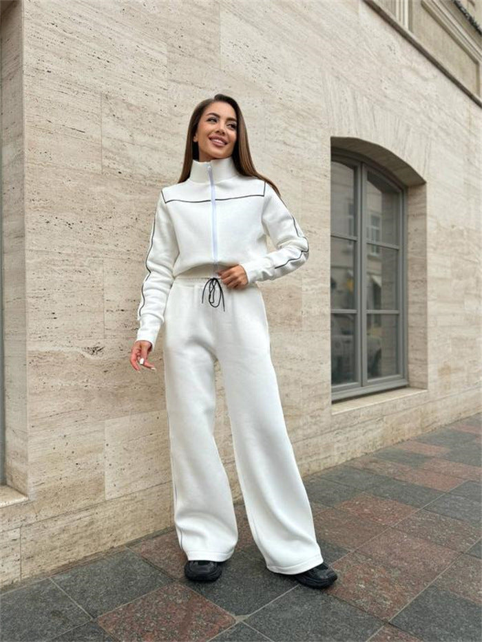 Damen Sweat-Set Hochkragen Weites Design Eveloria