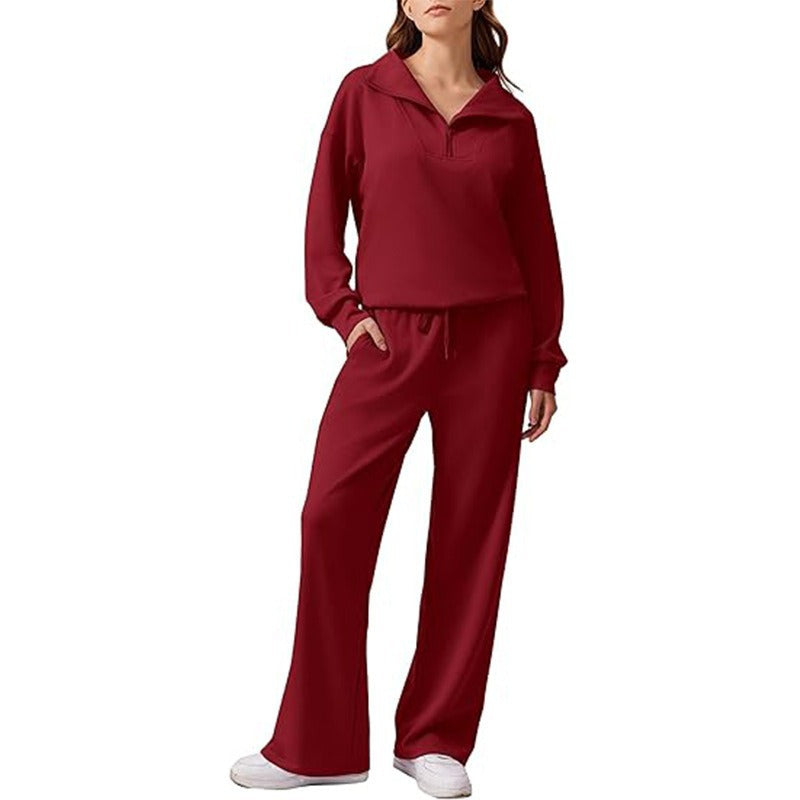 Damen Sweatpants-Set aus Fleece Beige
