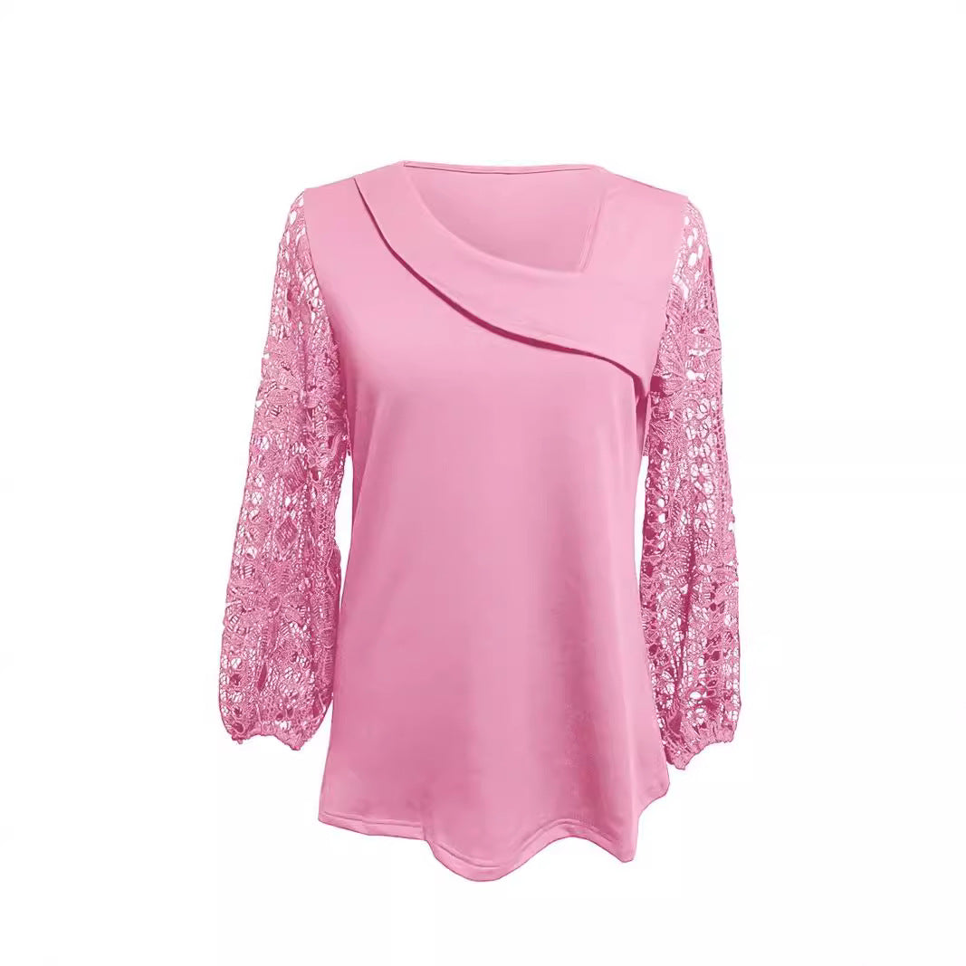 Damen Bluse Spitze Elegant Eveloria