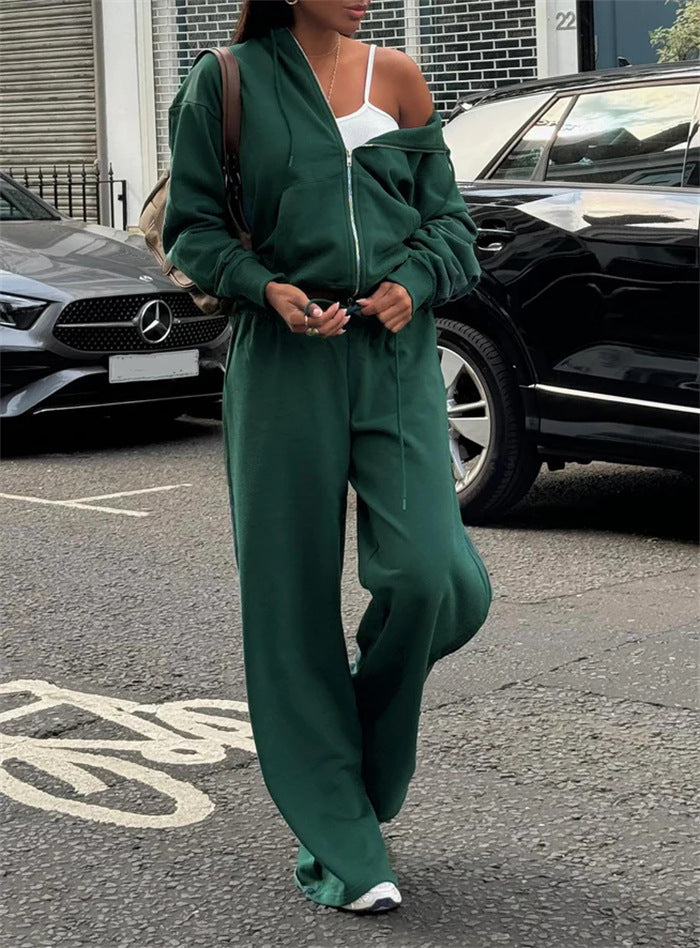 Damen Sweat-Set Komfort aus Baumwolle Grau