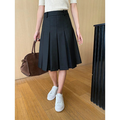 Damen Midirock Faltenwurf Hohe Taille Eveloria