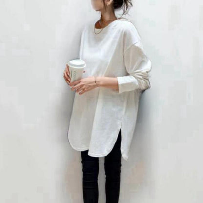 Damen Langarmshirt Asymmetrisch Eveloria