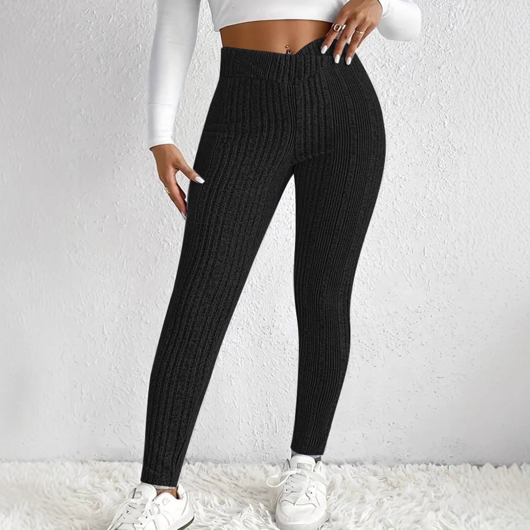 Damen Leggings Figurbetonter Stoff Streifenmuster