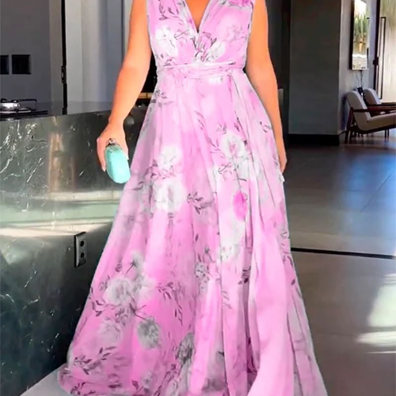 Damen Maxikleid Fließender Schnitt Rüschen Elegant - Eveloria