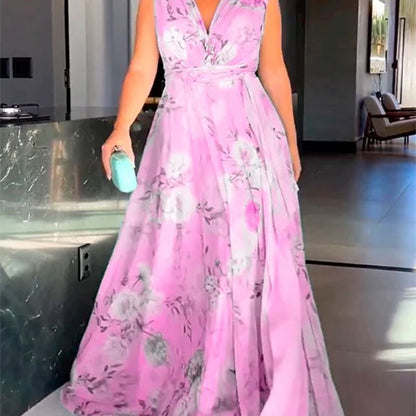 Damen Maxikleid Fließender Schnitt Rüschen Elegant - Eveloria