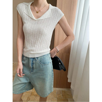 Damen Strickoberteil V-Ausschnitt Figurbetont Elegantes Design