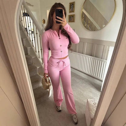 Damen Jumpsuit Eleganter Knopfverschluss Leichter Schnitt