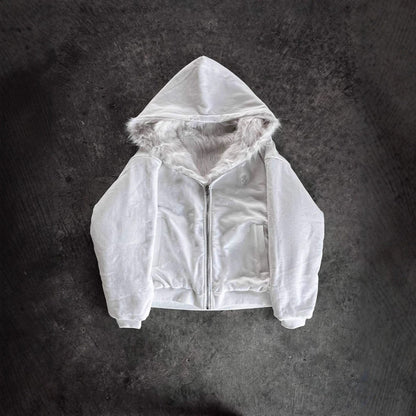 Damen Kapuzenjacke Weiches Innenfutter Sportlicher Schnitt Schwarz - Eveloria