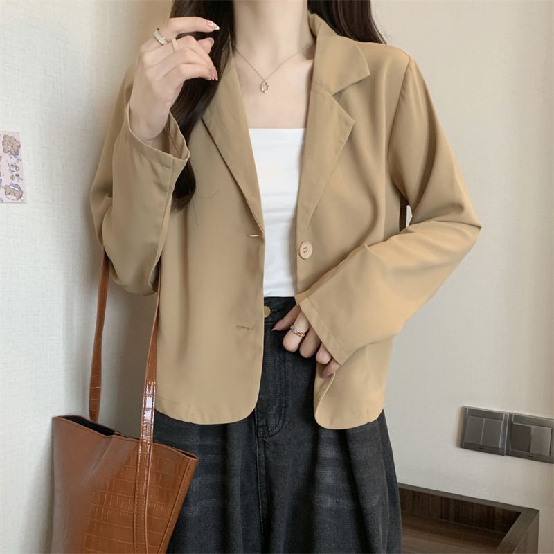 Damen Kurzjacke modisch mit Knopf-Ausschnitt Eveloria