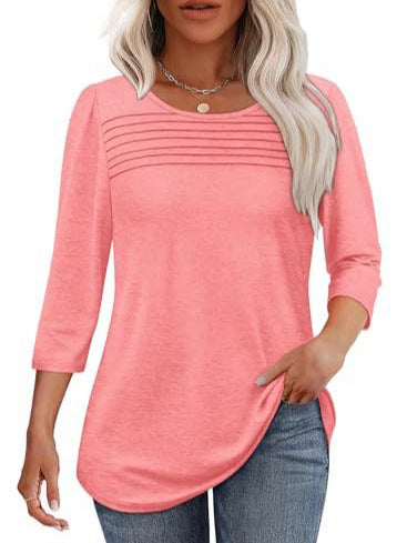 Damen Langarmshirt Plissee-Details Eveloria