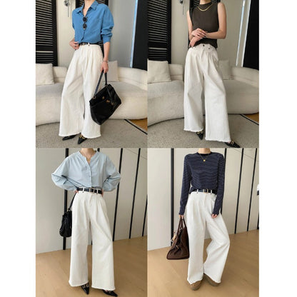 Damen Bluse Lässig Weit Zierknöpfe