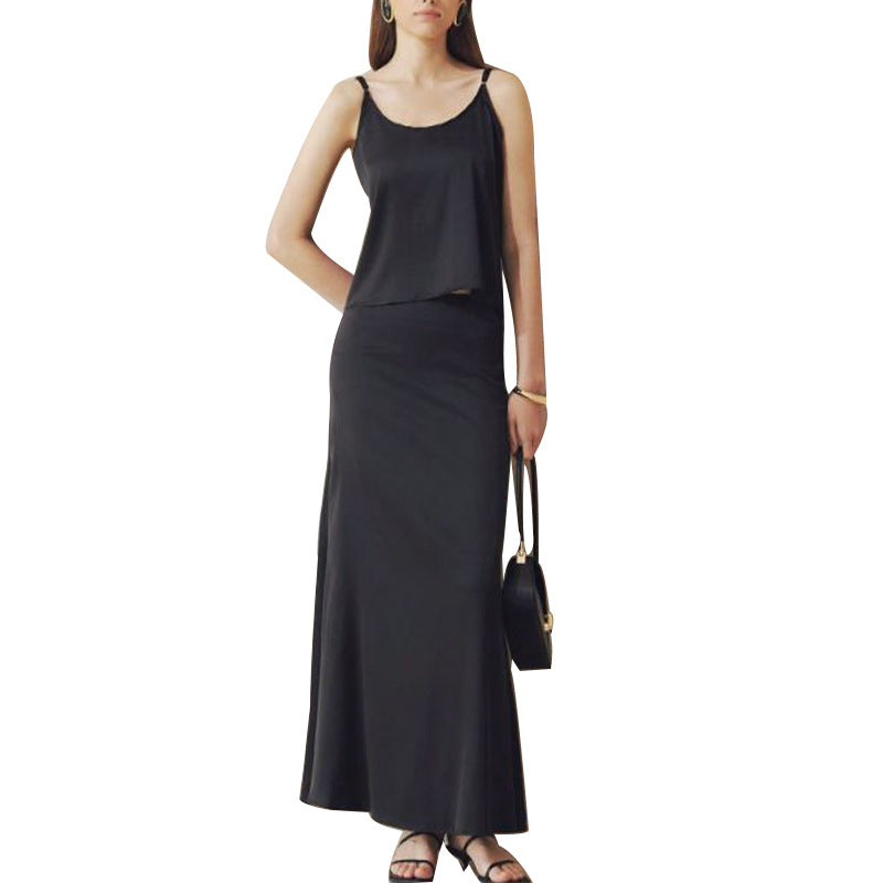 Damen Maxikleid Schwingrock Eleganter Ausschnitt Eveloria