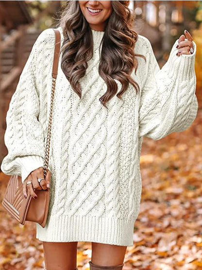 Damen Strickpullover Groß Zopfdesign Eveloria