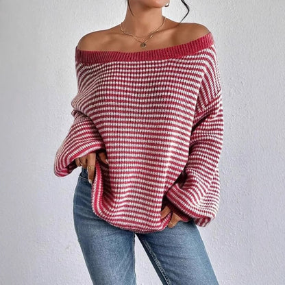 Damen Grobstrickpullover Rundhalsausschnitt Lässig