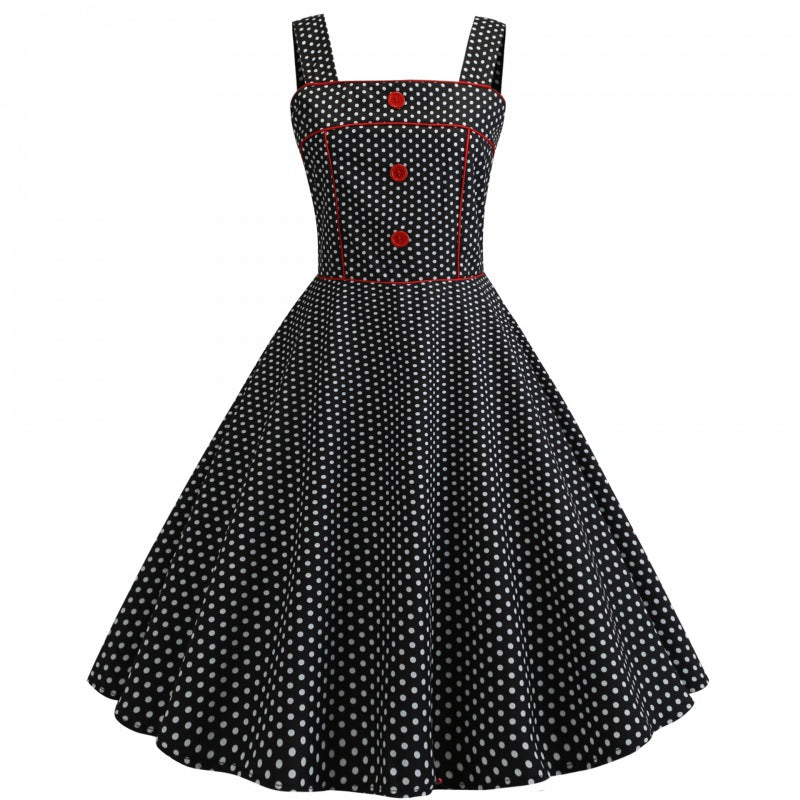 Damen Vintage Swingkleid Polka Dots Eveloria
