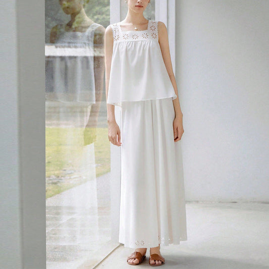 Damen Maxikleid Spitze Verstellbare Träger Luftig Eveloria - Eveloria
