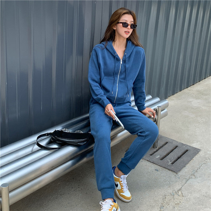 Damen Sport-Set Kapuzenjacke Jogginghosen Bequem Eveloria