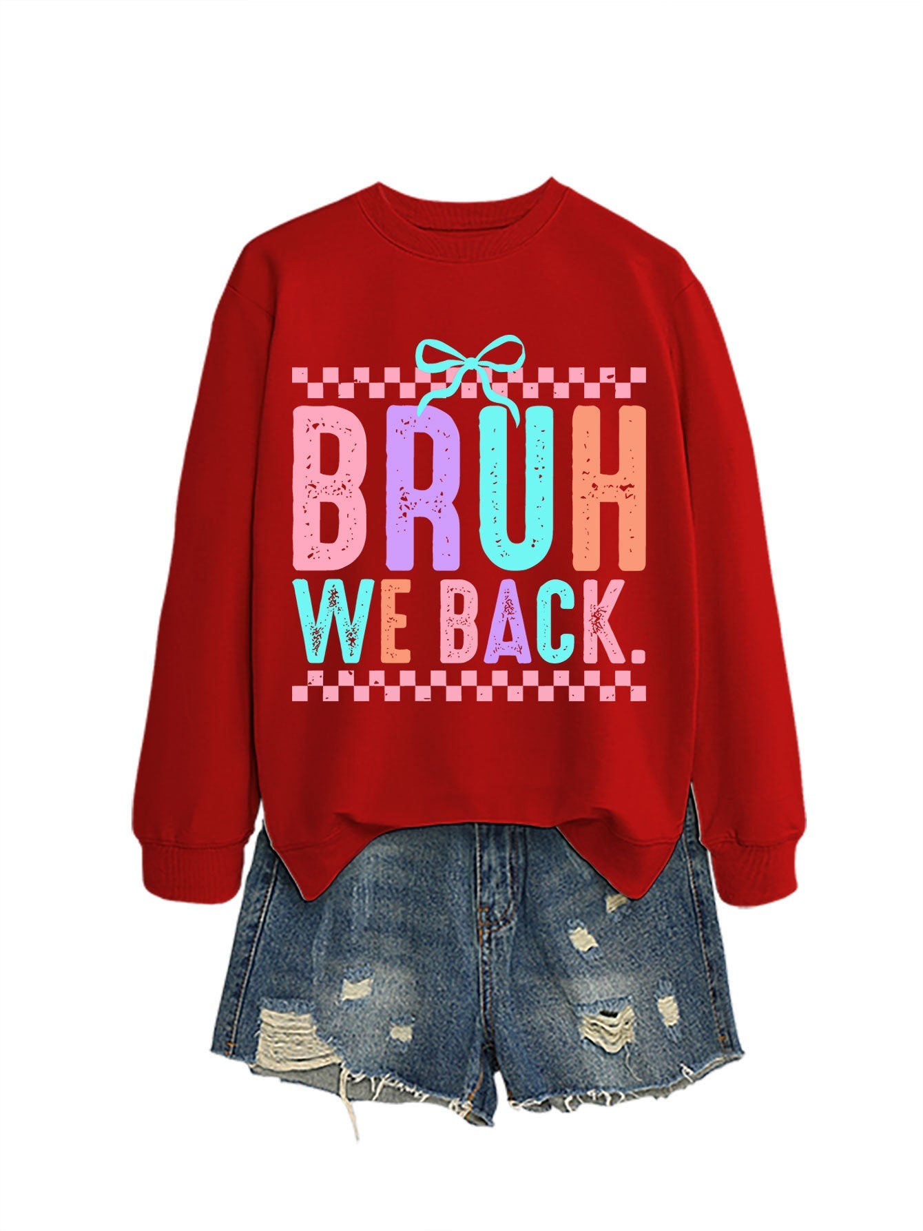Damen Sweatshirt Bequem Fröhlicher Druck Grau Eveloria