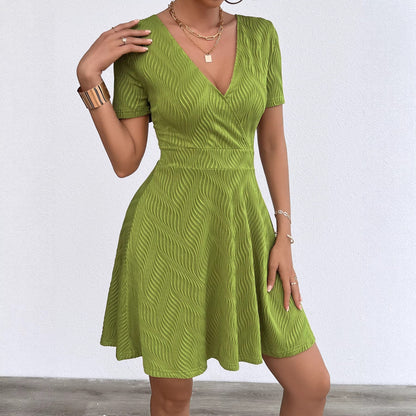 Damen Wickelkleid V-Ausschnitt Fließend Eveloria