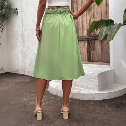 Damen Midi-Rock A-Linie Elastisch Eveloria