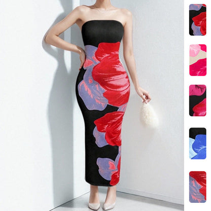 Damen Langkleid Floralmuster Eveloria - Eveloria