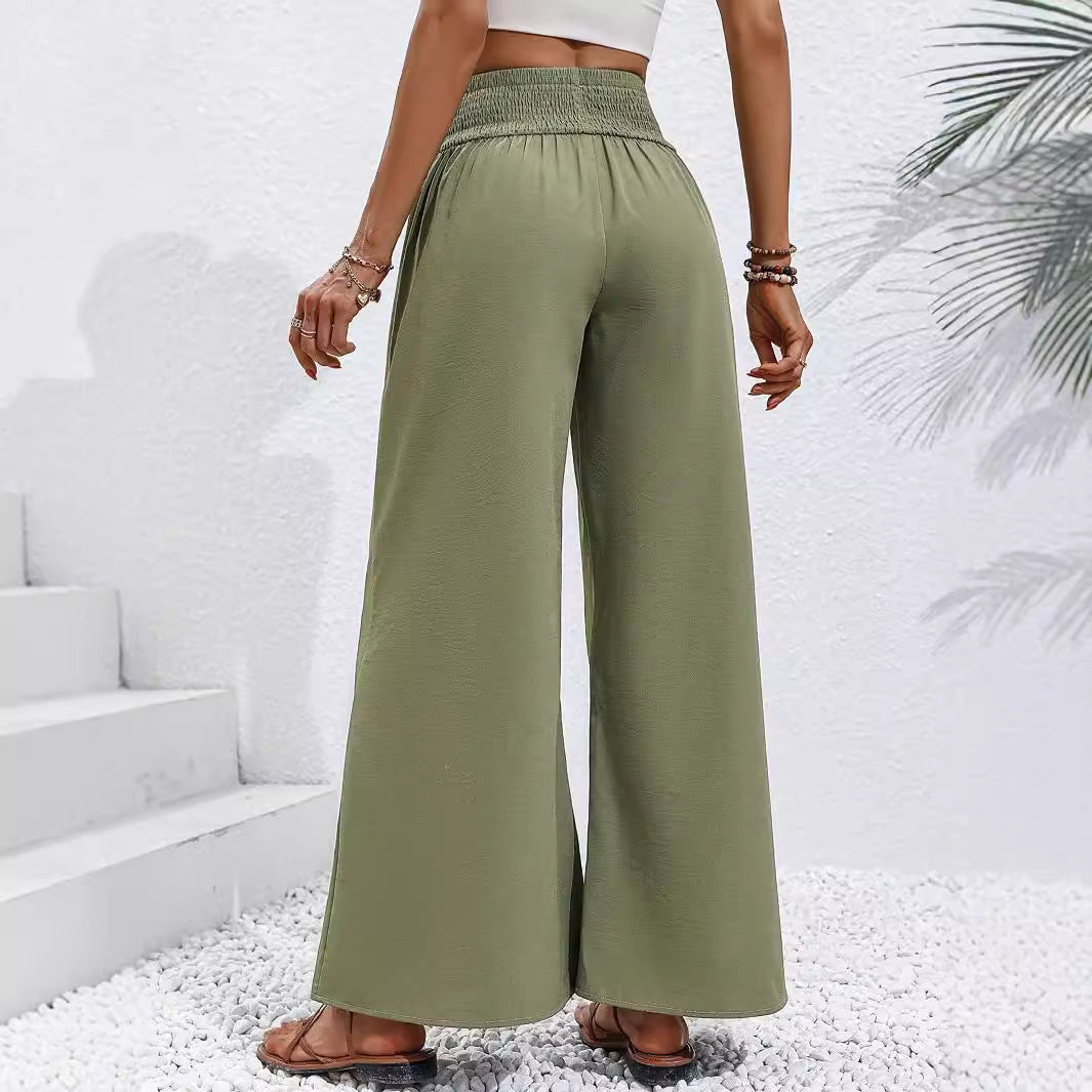 Damen Palazzo-Hose Elastischer Bund Lässiger Schnitt Eveloria