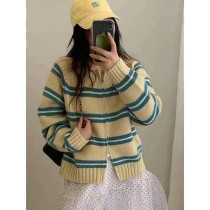 Damen Strickcardigan Modern Streifen