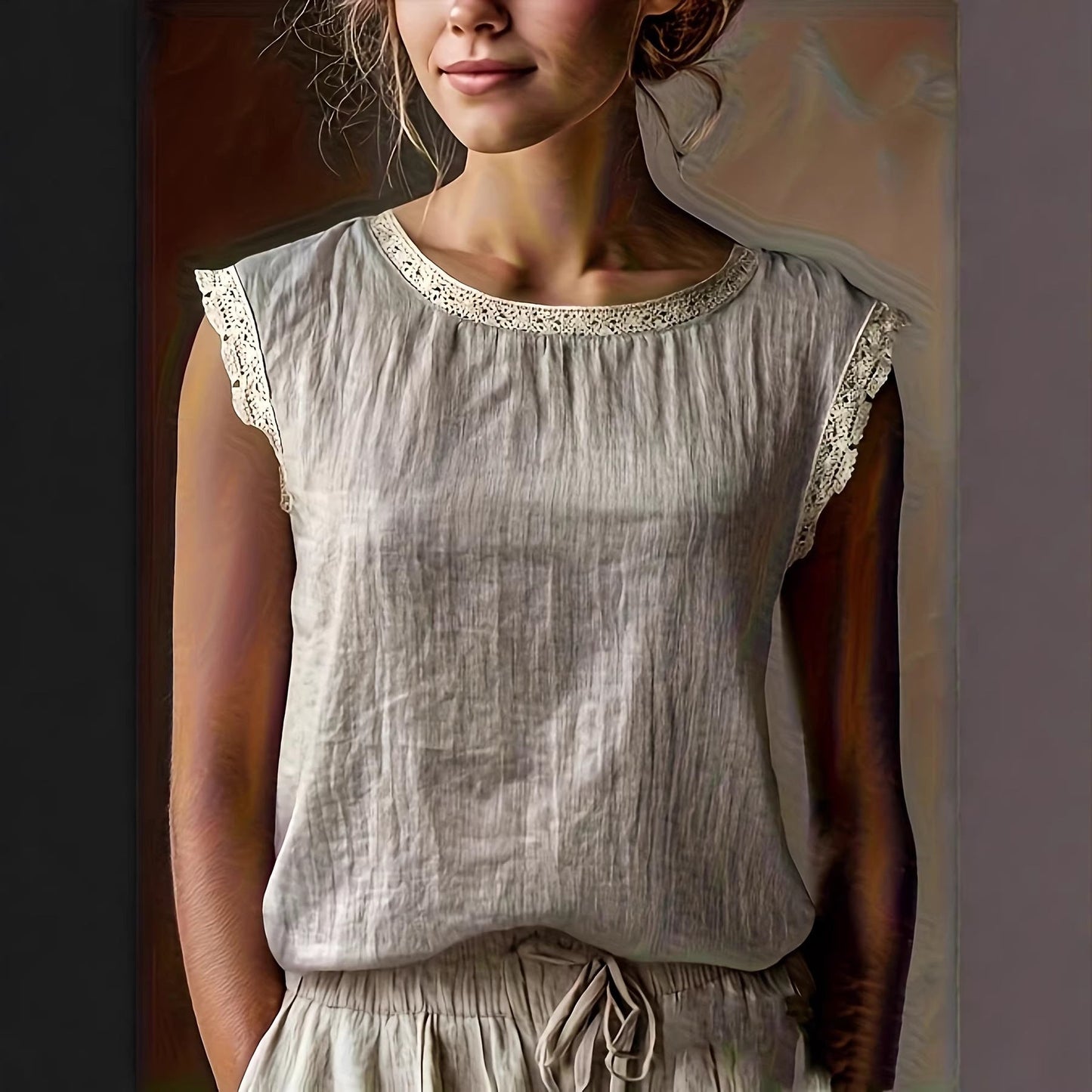Damen Bluse Spitze Lässig Weiß