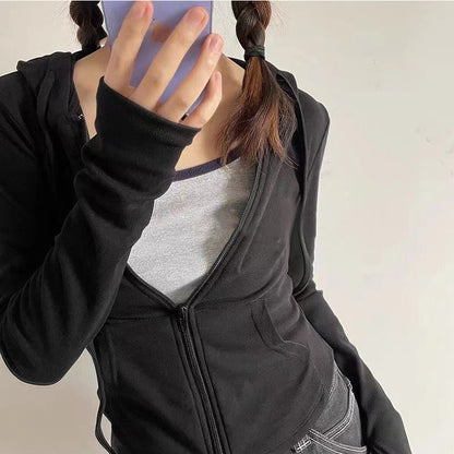 Damen Sportjacke Kapuzenjacke Reißverschluss Gemütlich