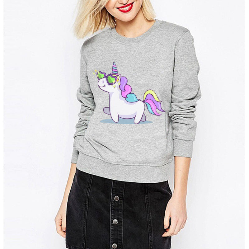 Damen Sweatshirt Einhorn-Design Lockeres Eveloria