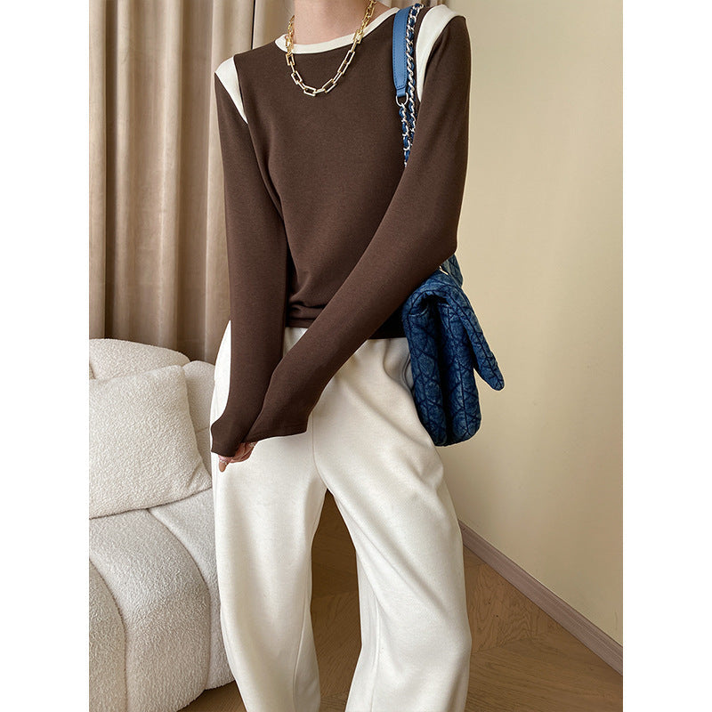 Damen Langarmshirt mit Kontrasteinsätzen Eveloria - Eveloria