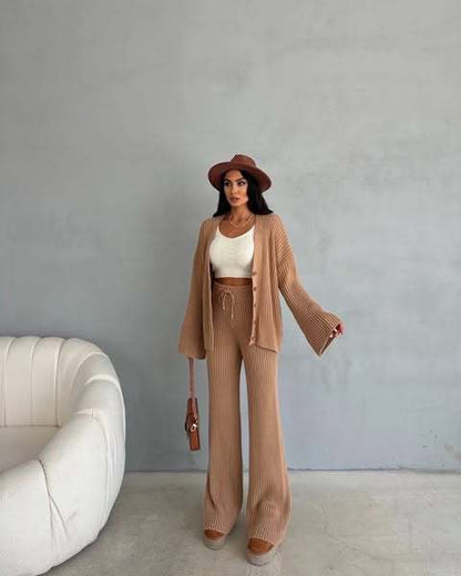 Damen Strickpullover Weite Ärmel Eveloria