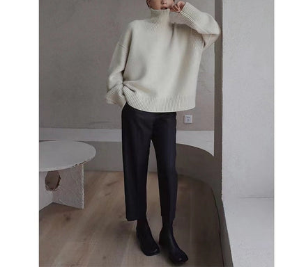 Damen Oversized Rollkragenpullover Weiches Strickmaterial Eveloria